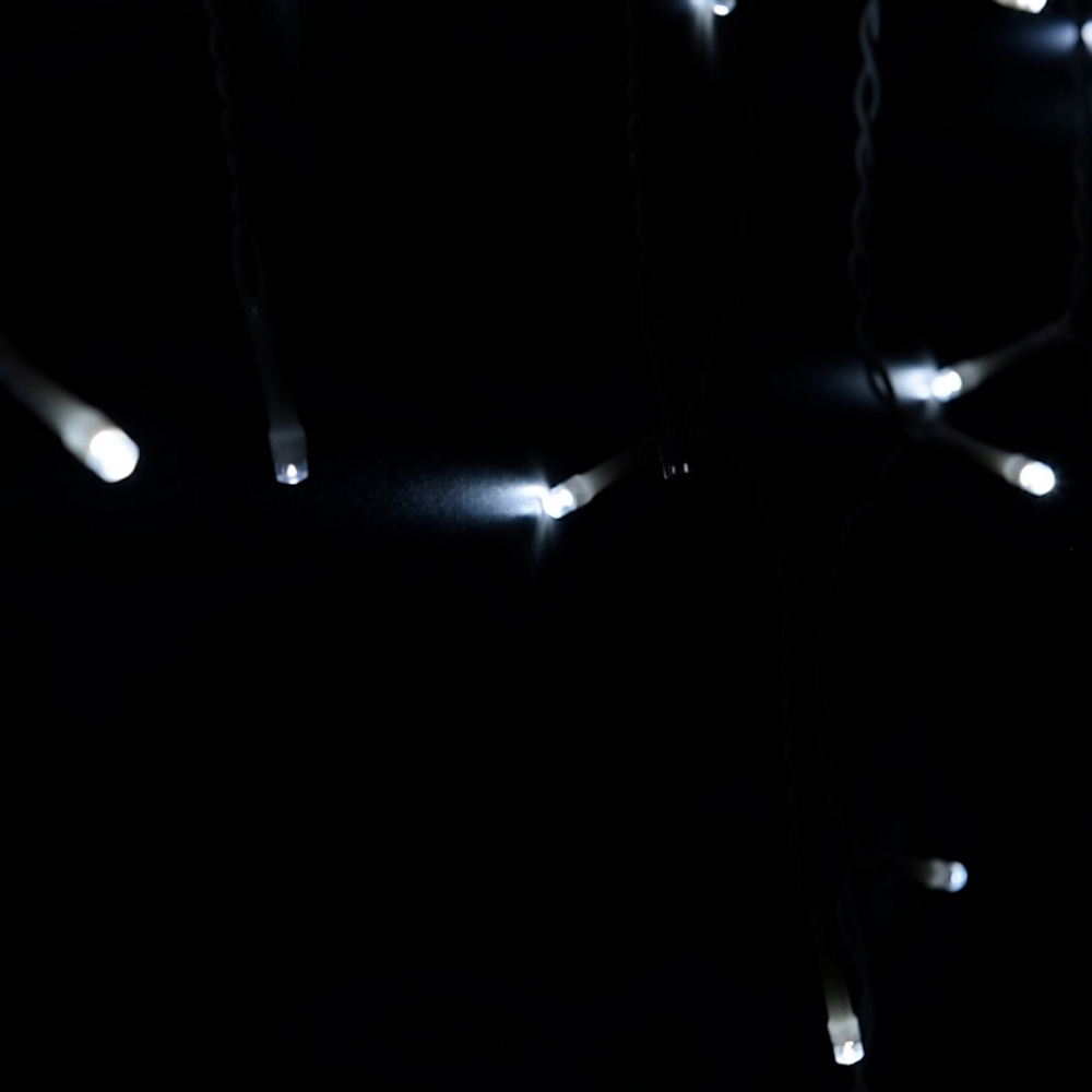 Tenda luminosa 10 metri 380 Led Bianco Freddo fisso e intermittente stalattiti prolungabile altezza 50cm da esterno Wisdom - Foto 4