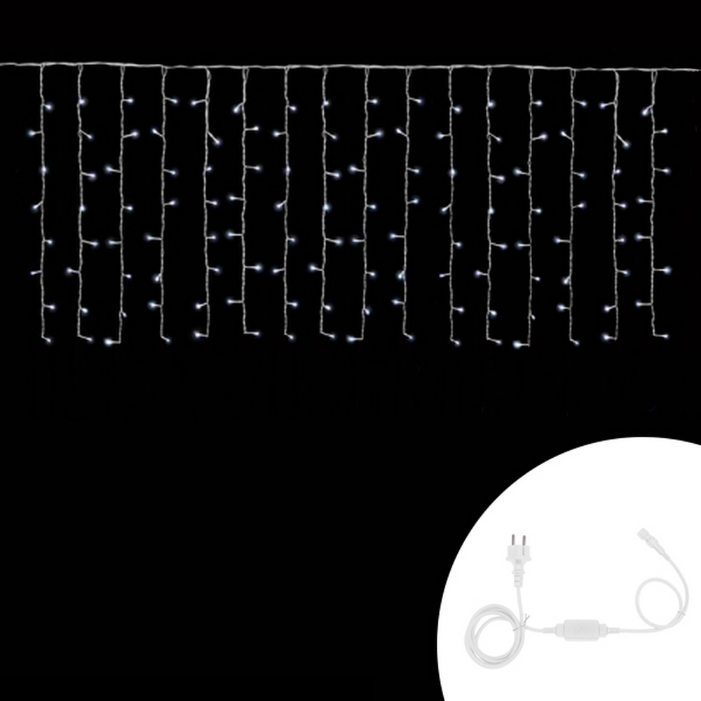 Foto principale Tenda luminosa 3 metri 128 MaxiLed Reflex Professionale Bianco Freddo fisso e intermittente prolungabile altezza 80cm da esterno Wisdom