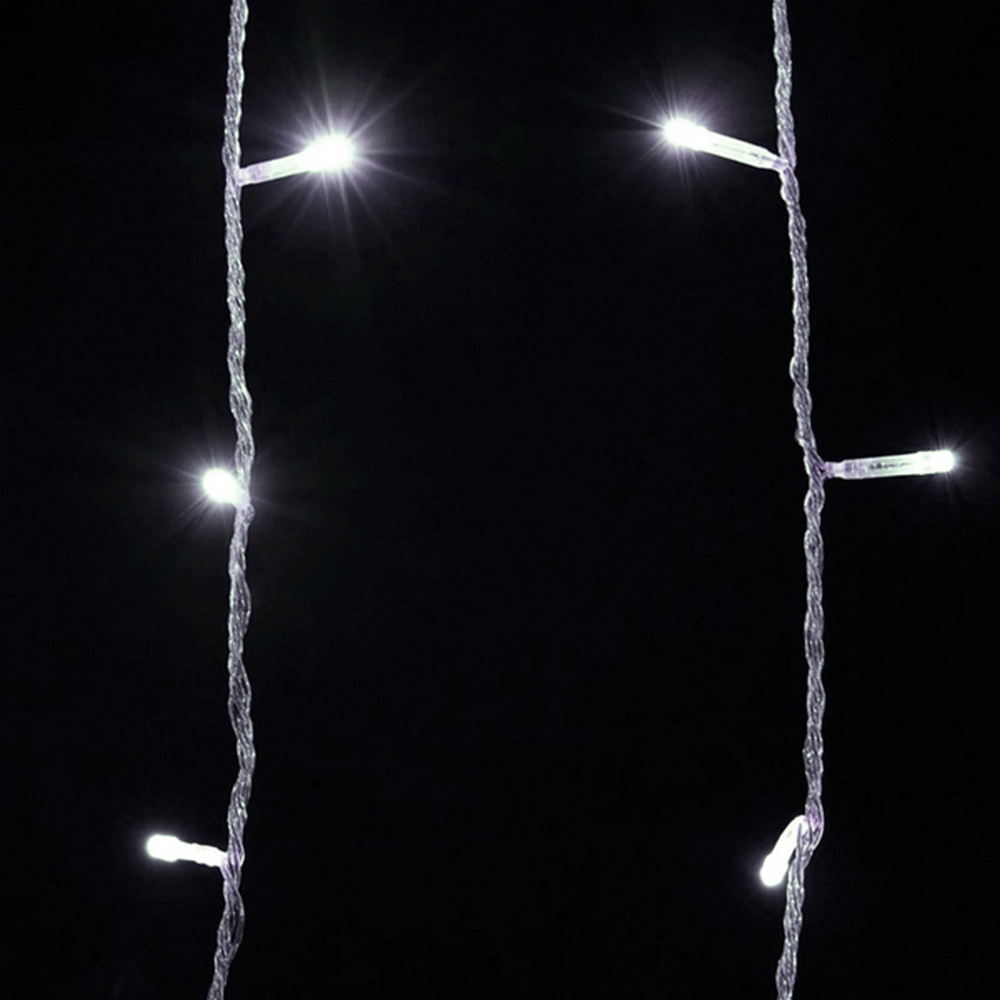 Tenda luminosa 3 metri 200 Led Bianco Freddo fisso e intermittente prolungabile altezza 100cm da esterno Wisdom - Foto 1
