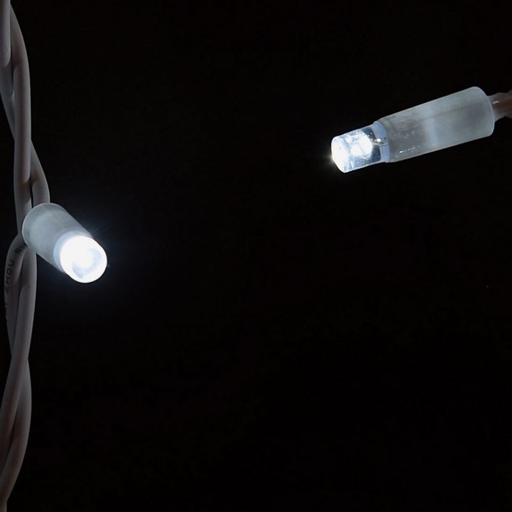Tenda luminosa 3 metri 200 Led Bianco Freddo fisso e intermittente prolungabile altezza 100cm da esterno Wisdom - Foto 4