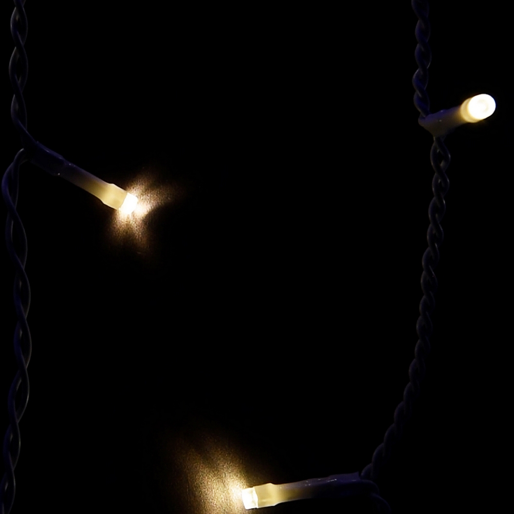 Tenda luminosa 6 metri 256 Led Bianco Caldo fisso e Bianco Freddo intermittente stalattiti prolungabile altezza 100cm da esterno Wisdom - Foto 4