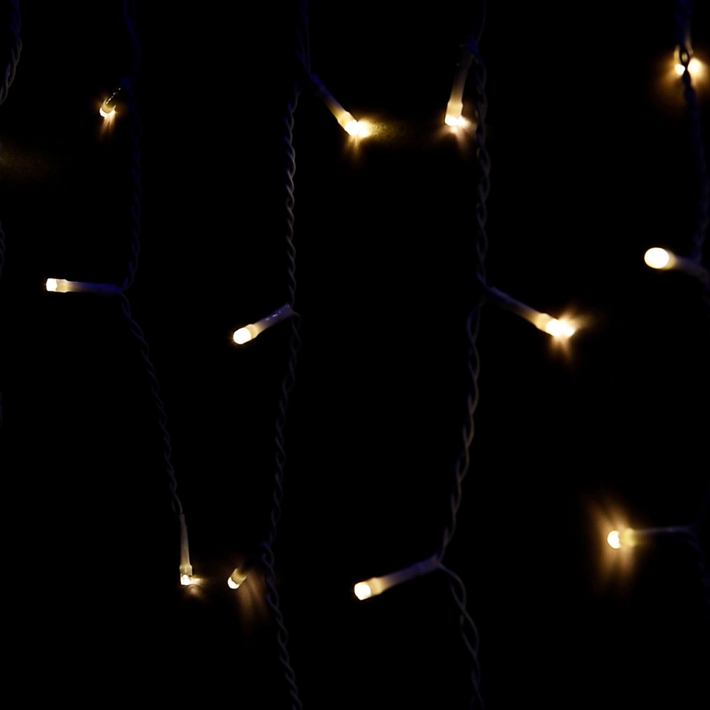 Tenda luminosa 6 metri 256 Led Bianco Caldo fisso e Bianco Freddo intermittente stalattiti prolungabile altezza 100cm da esterno Wisdom - Foto 5