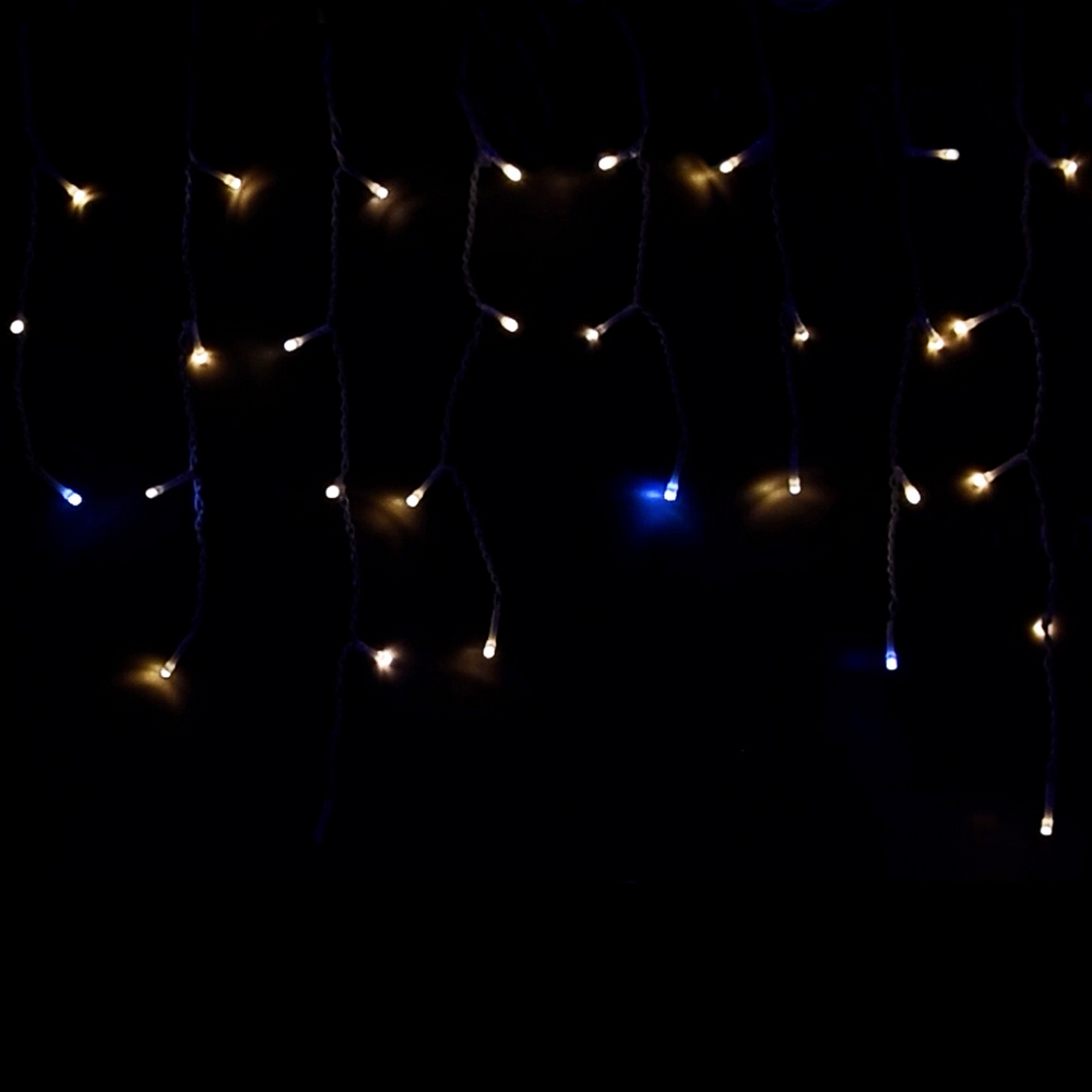 Tenda luminosa 6 metri 256 Led Bianco Caldo fisso e Bianco Freddo intermittente stalattiti prolungabile altezza 100cm da esterno Wisdom - Foto 6