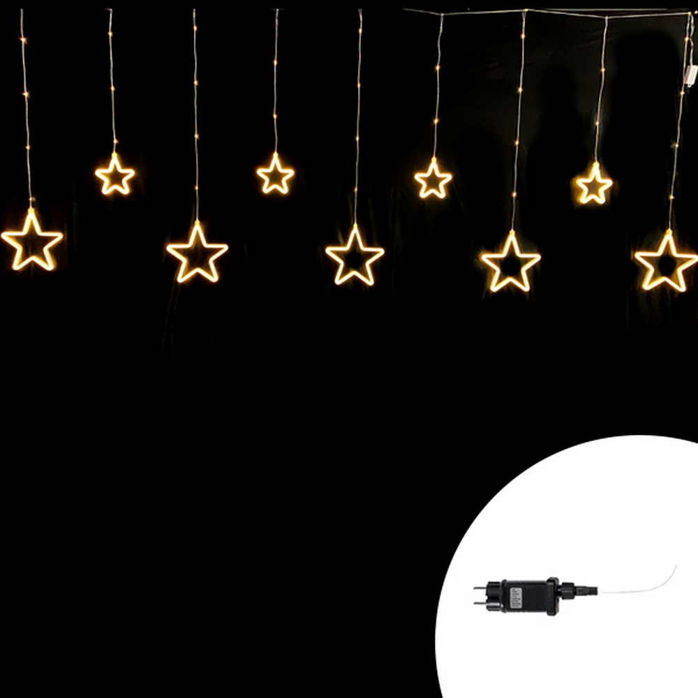 Foto principale Tenda luminosa con Stelle neon 3 metri Led Bianco Caldo stalattiti altezza 100cm per interno Wisdom