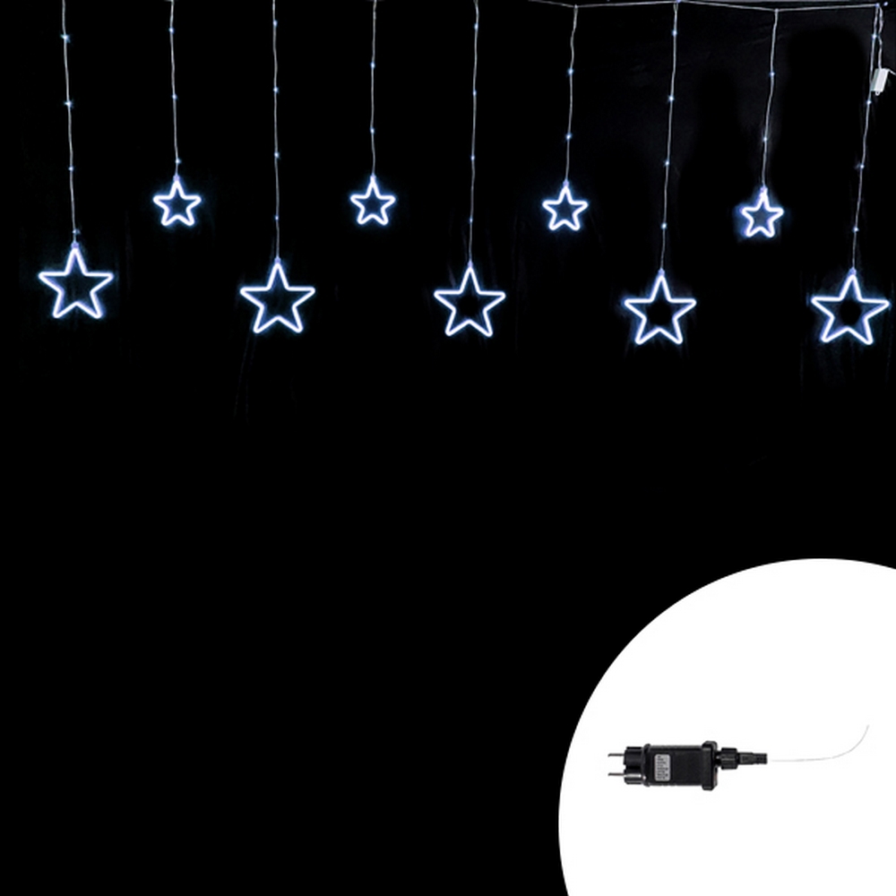 Foto principale Tenda luminosa con Stelle neon 3 metri Led Bianco Freddo stalattiti altezza 100cm per interno Wisdom