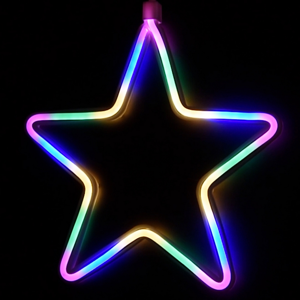 Tenda luminosa con Stelle neon 3 metri Led Multicolore stalattiti altezza 100cm per interno Wisdom - Foto 2