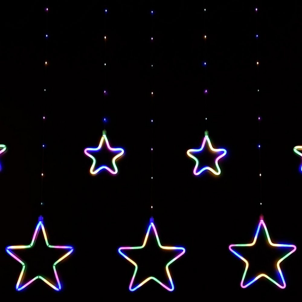 Tenda luminosa con Stelle neon 3 metri Led Multicolore stalattiti altezza 100cm per interno Wisdom - Foto 4