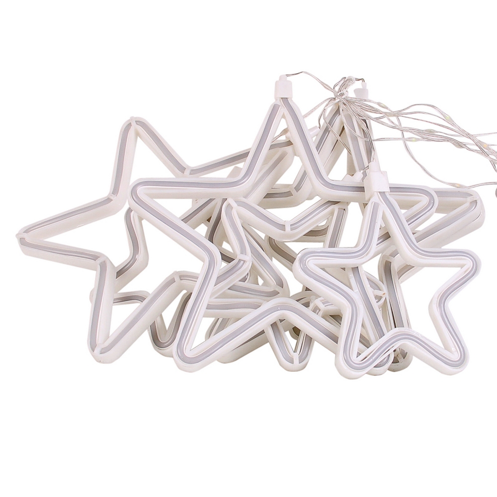 Tenda luminosa con Stelle neon 3 metri Led Multicolore stalattiti altezza 100cm per interno Wisdom - Foto 6