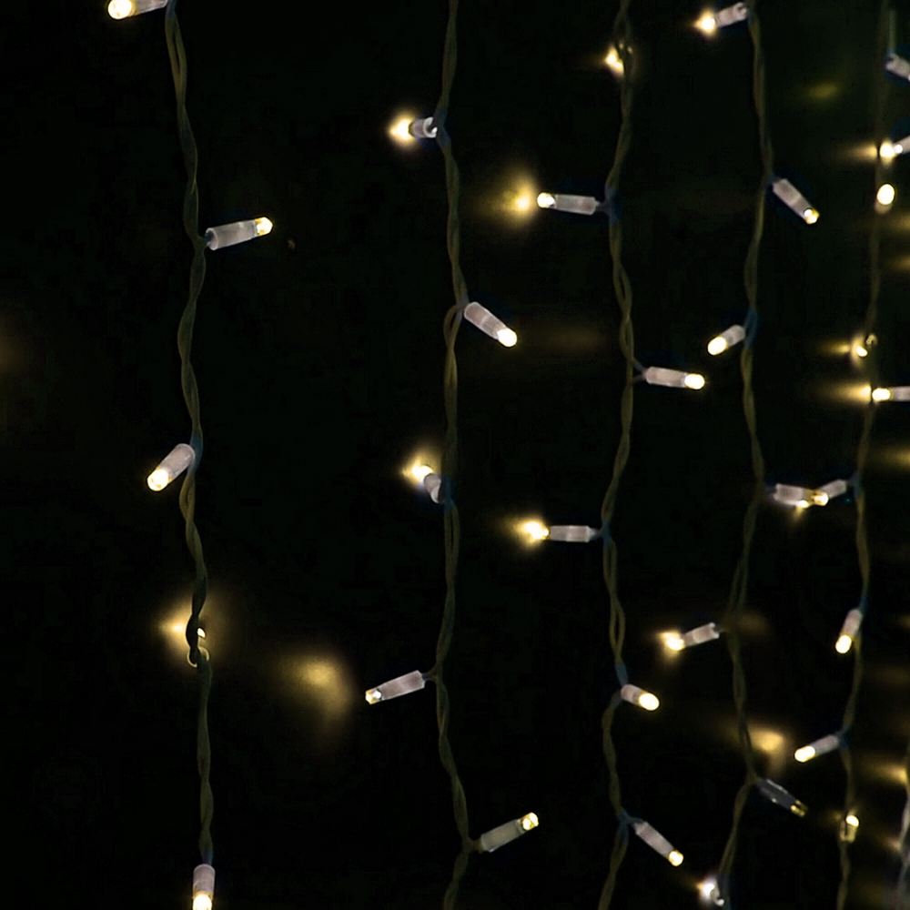 Tenda luminosa effetto pioggia 10 metri da 420 Led Bianco Caldo stalattiti altezza 90cm da esterno Wisdom - Foto 2