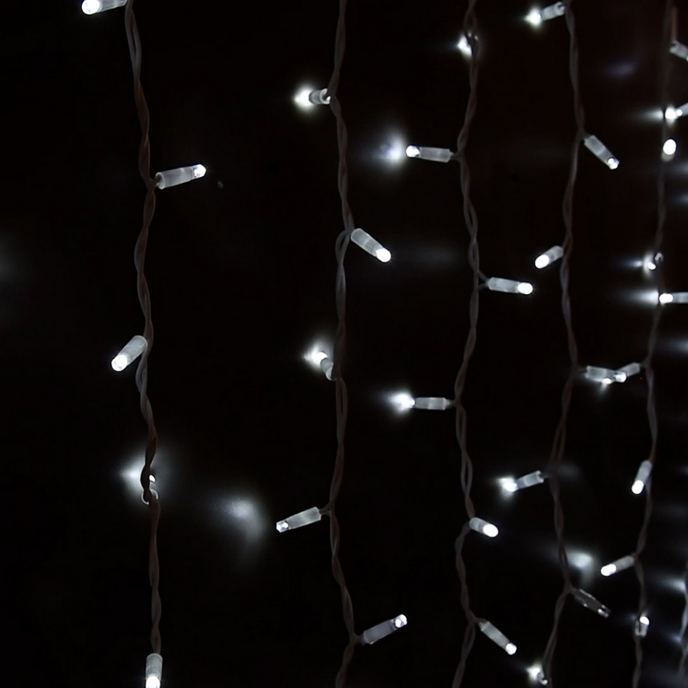 Tenda luminosa effetto pioggia 10 metri da 420 Led Bianco Freddo stalattiti altezza 90cm da esterno Wisdom - Foto 2
