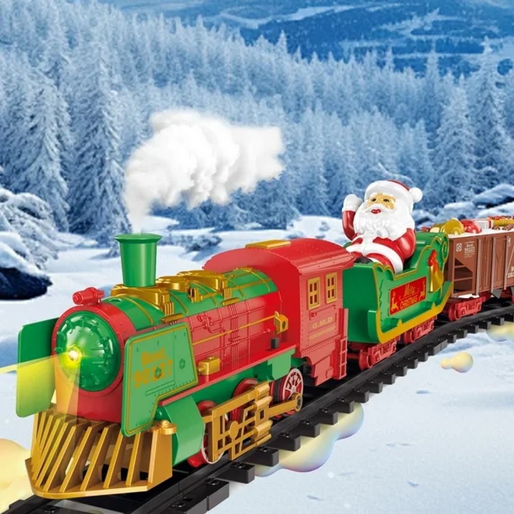 Trenino musicale con luci Led e binario per Albero di Natale Wisdom - Foto 1