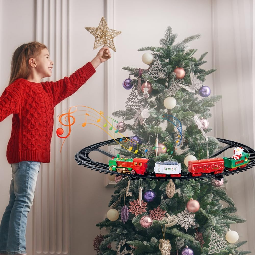 Trenino musicale con luci Led e binario per Albero di Natale Wisdom - Foto 2