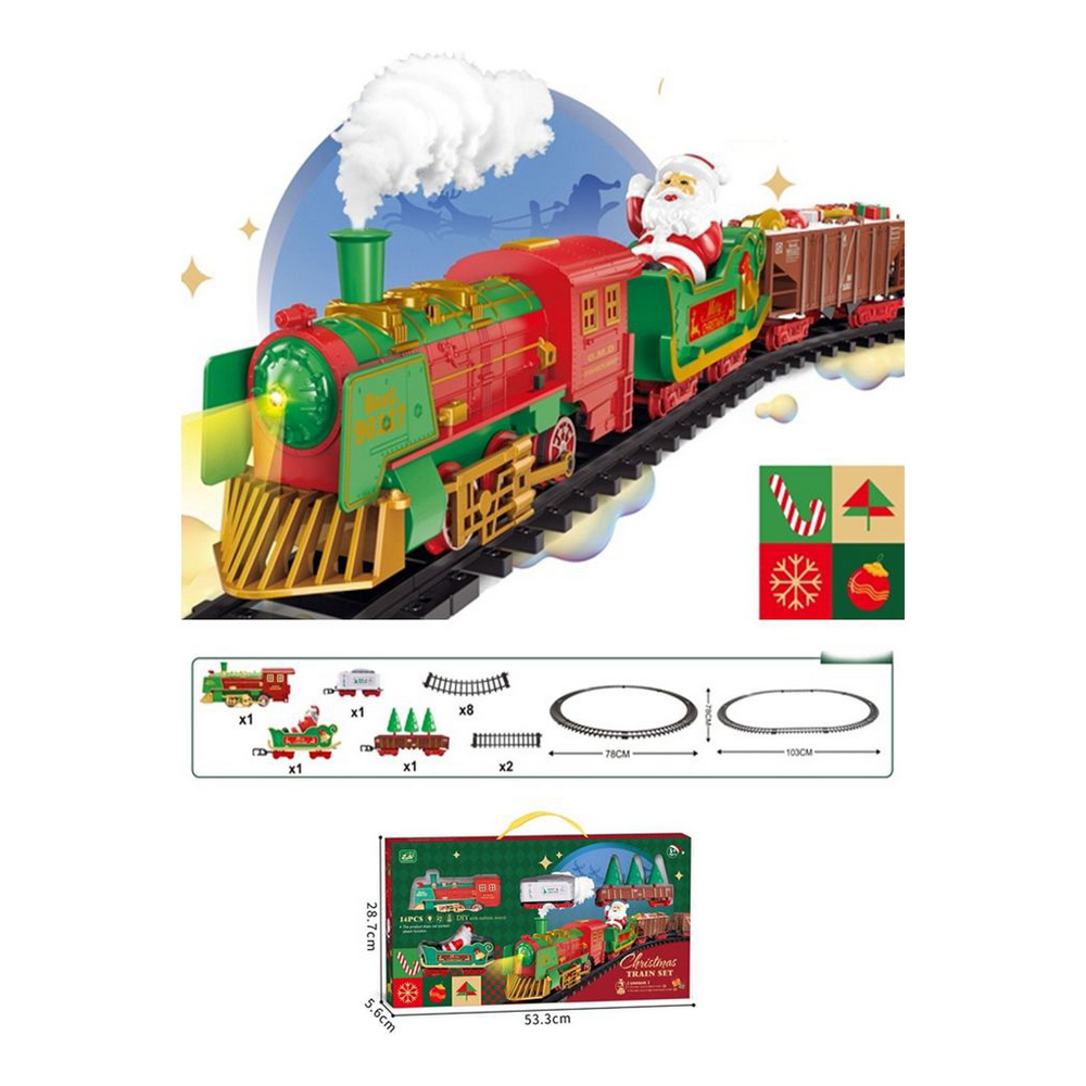 Trenino musicale con luci Led e binario per Albero di Natale Wisdom - Foto 4