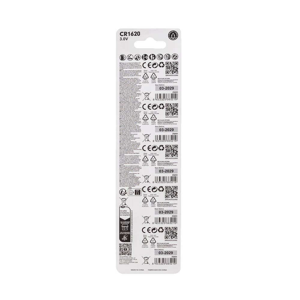 Batteria bottone Aigostar 3V CR1620 Litio confezione da 5 pile - Foto 4