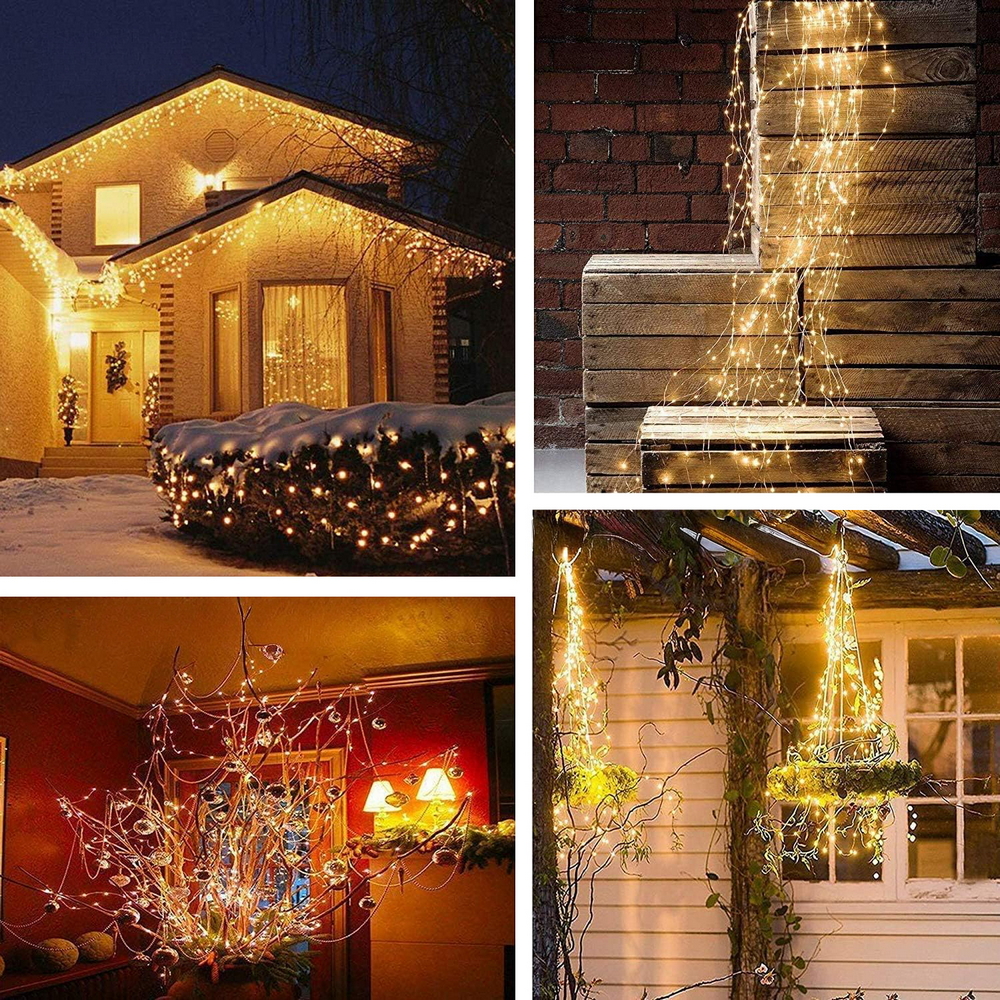 Cascata decorata con 300 Led 1,5 metri con cavo trasparente Wisdom - Foto 2
