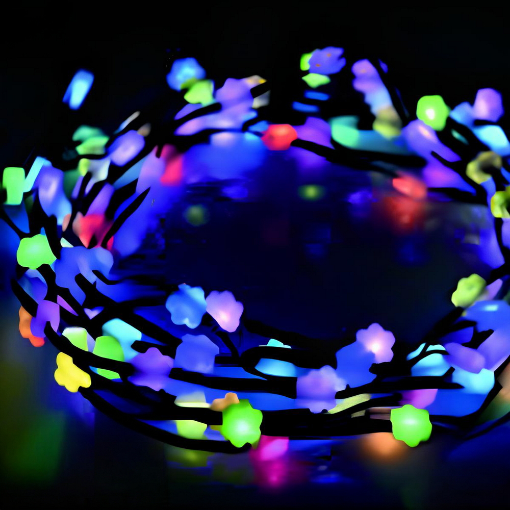 Catena di luci Led Smart 6 metri 100 Led fiorellini RGB-IC Bluetooth USB con telecomando Wisdom - Foto 1