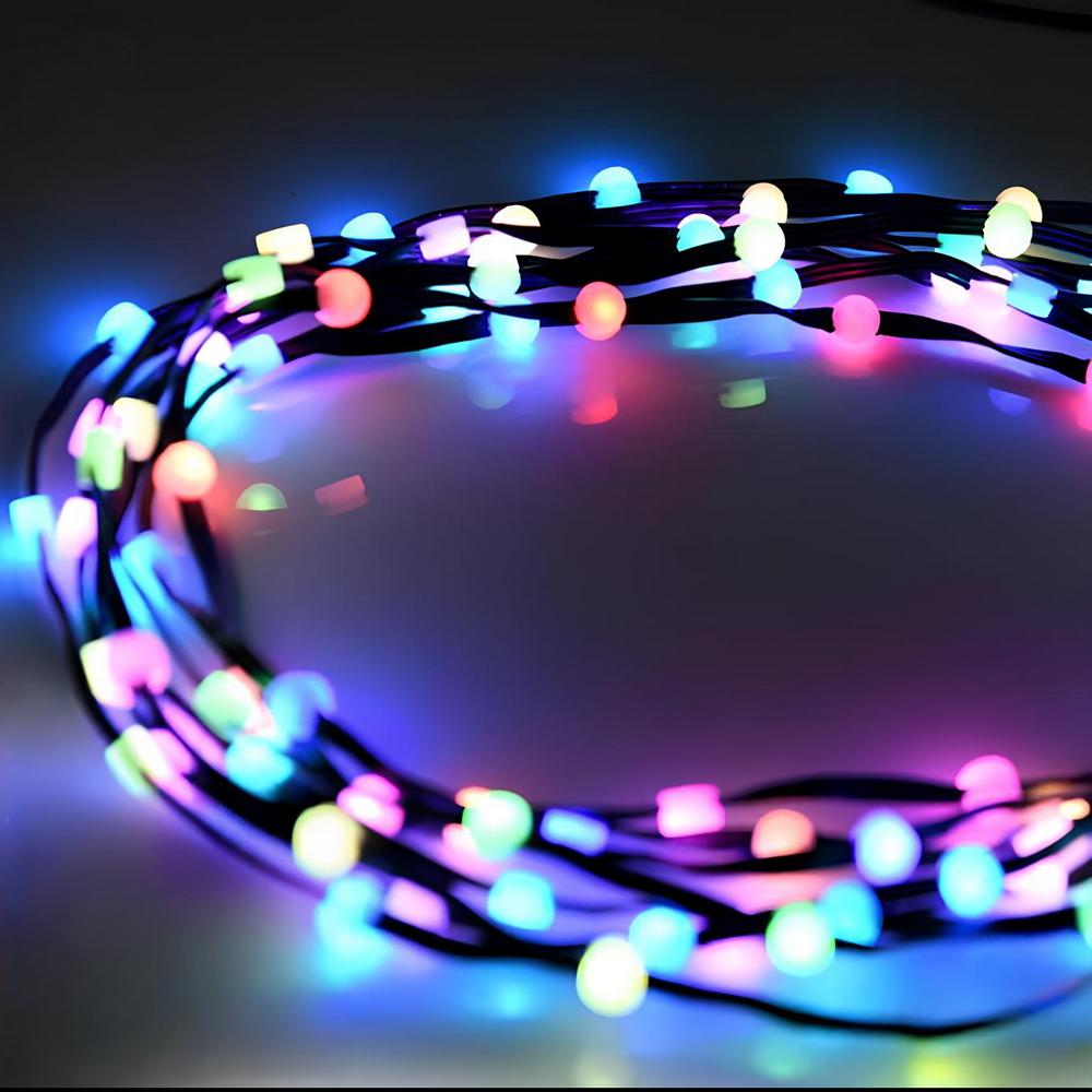 Catena di luci Led Smart 6 metri 100 Led sferette RGB-IC Bluetooth USB con telecomando Wisdom - Foto 1