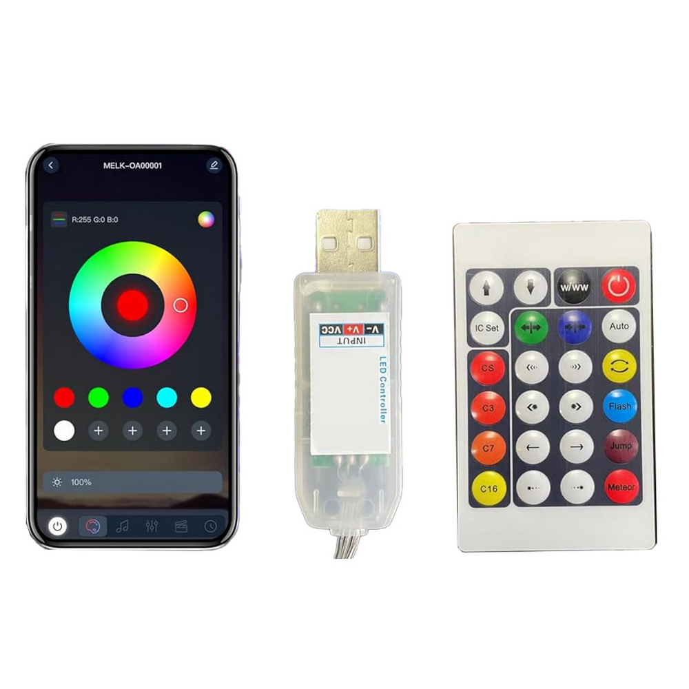 Catena di luci Led Smart 6 metri 100 Led sferette RGB-IC Bluetooth USB con telecomando Wisdom - Foto 3
