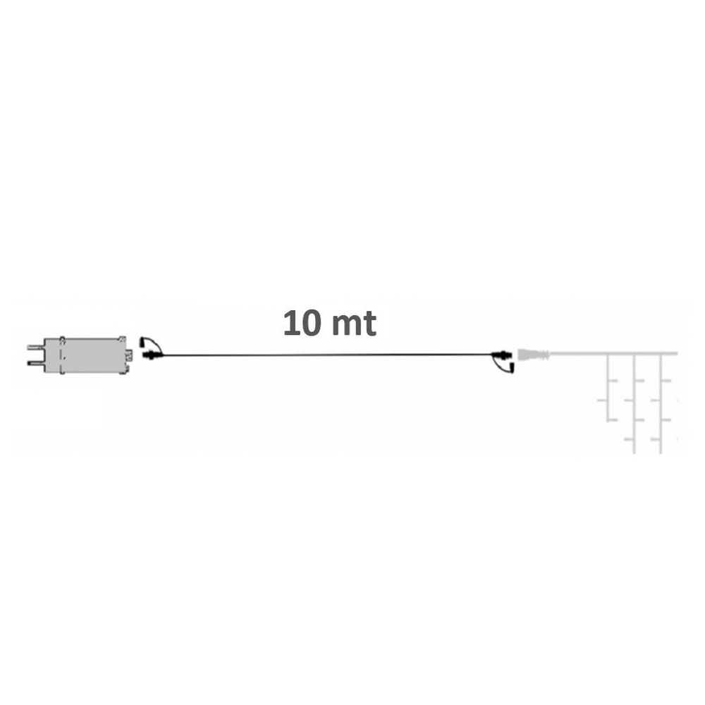 Cavo prolunga 10 metri bianco per catene di luci e tende luminose Led di Natale Wisdom - Foto 1