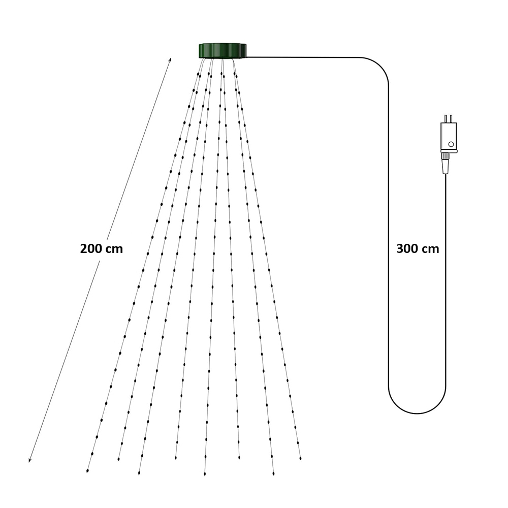Mantello di luci per Albero di Natale da 300cm 280 Led Multicolore Wisdom - Foto 1