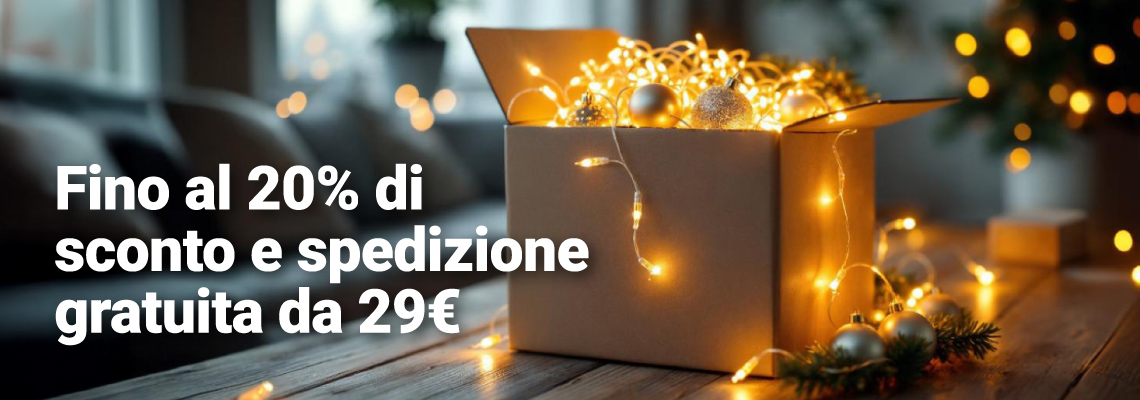 Sconto del 10% sui prodotti di Natale + Spedizione gratuita da 29€