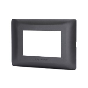 Foto principale Placca 3 moduli 503 in plastica grigo scuro compatibile anche con BTicino Matix