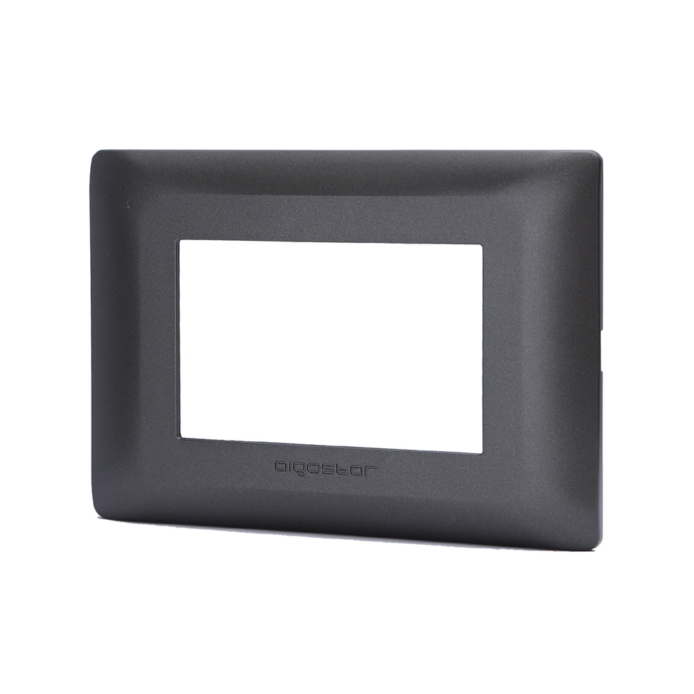 Foto principale Placca 3 moduli 503 in plastica grigo scuro compatibile anche con BTicino Matix
