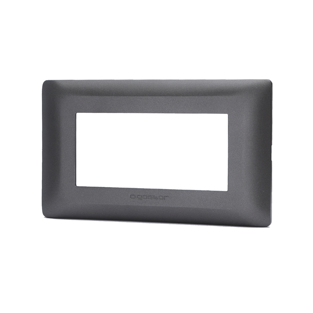 Foto principale Placca 4 moduli 504 in plastica grigio scuro compatibile anche con BTicino Matix