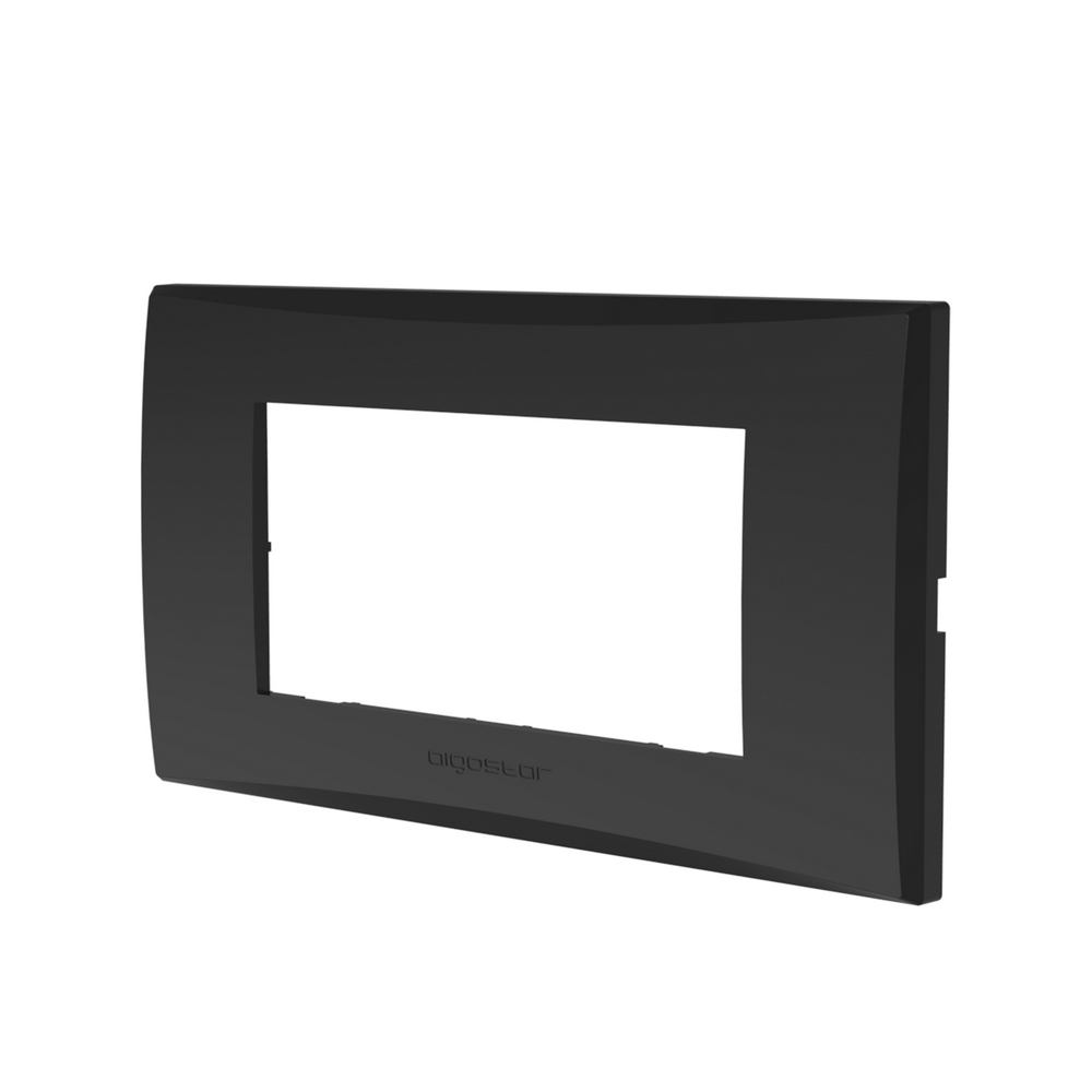 Foto principale Placca 4 moduli 504 in plastica grigio scuro compatibile anche con Vimar Plana