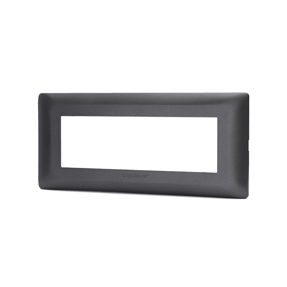 Foto principale Placca 6 moduli 506 in plastica grigio scuro compatibile anche con BTicino Matix