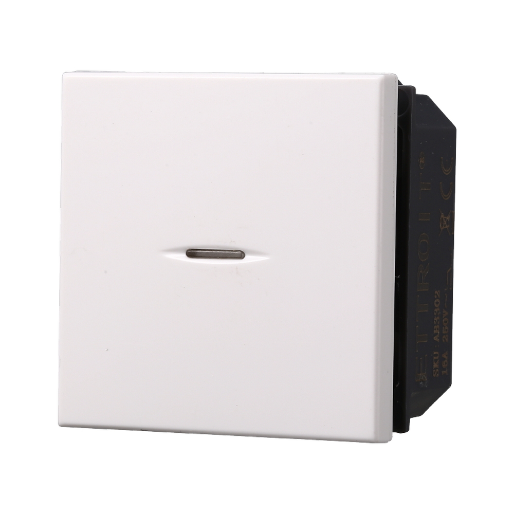 Foto principale Deviatore unipolare assiale 2 moduli 16A bianco compatibile anche con BTicino Axolute