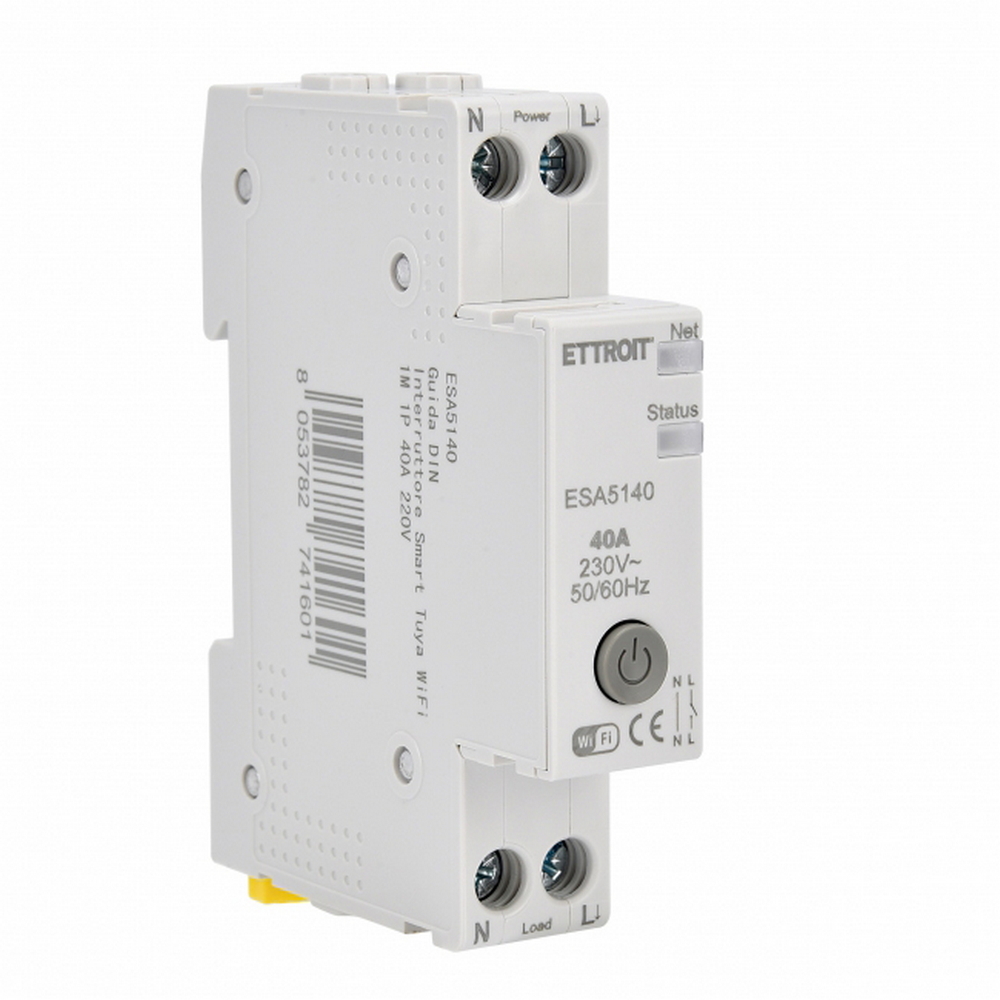 Foto principale Interruttore automatico magnetotermico Smart Tuya WiFi modulare 1P 40A 220V Ettroit