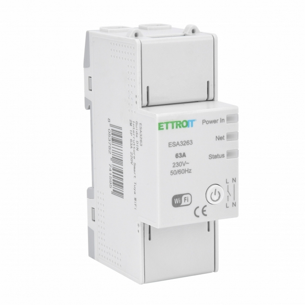 Foto principale Interruttore automatico magnetotermico Smart Tuya WiFi modulare 1P 63A 220V Ettroit