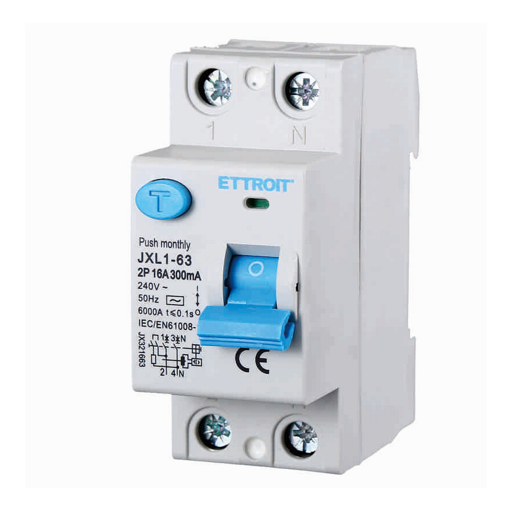 Foto principale Interruttore differenziale puro Salvavita modulare 2P 16A 300mA 6KA 220V Ettroit