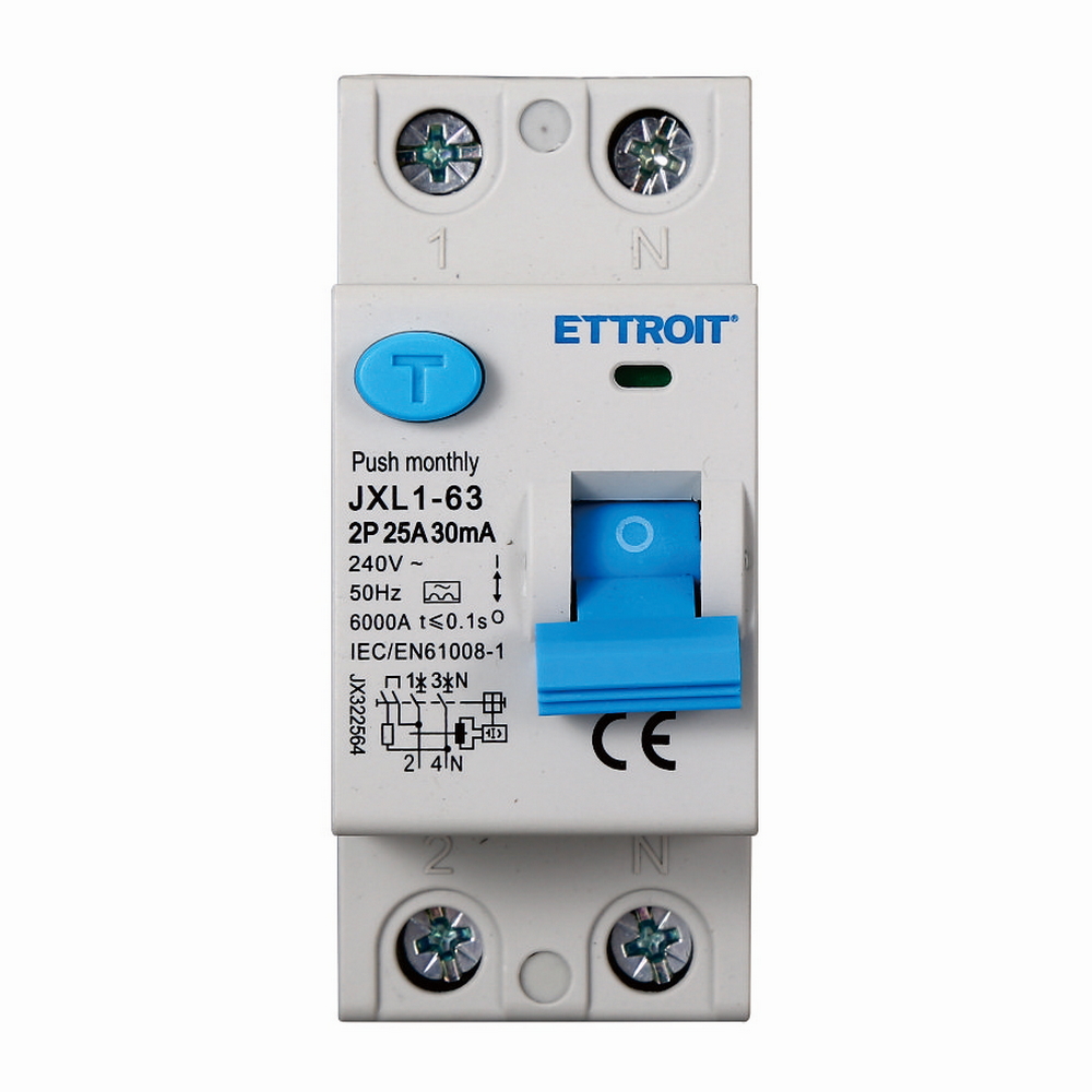 Interruttore differenziale puro Salvavita modulare 2P 25A 30mA 6KA 220V classe A Ettroit - Foto 2