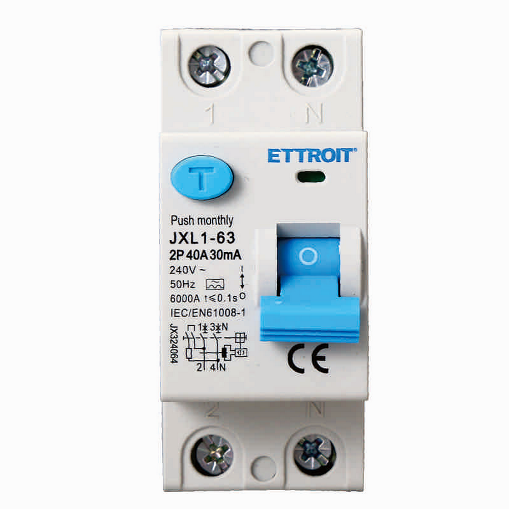 Interruttore differenziale puro Salvavita modulare 2P 40A 30mA 6KA 220V classe A Ettroit - Foto 2