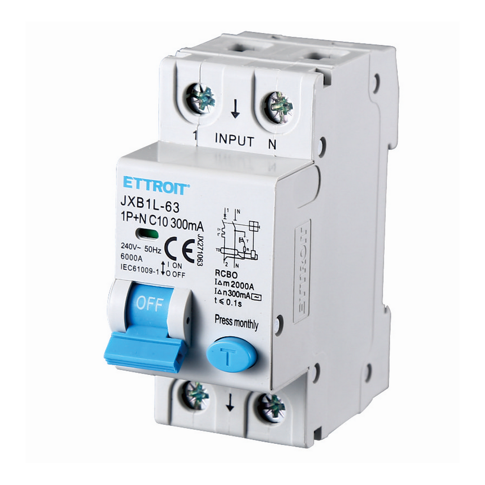 Foto principale Interruttore magnetotermico differenziale modulare 1P+N 10A 300mA 6KA 220V Ettroit