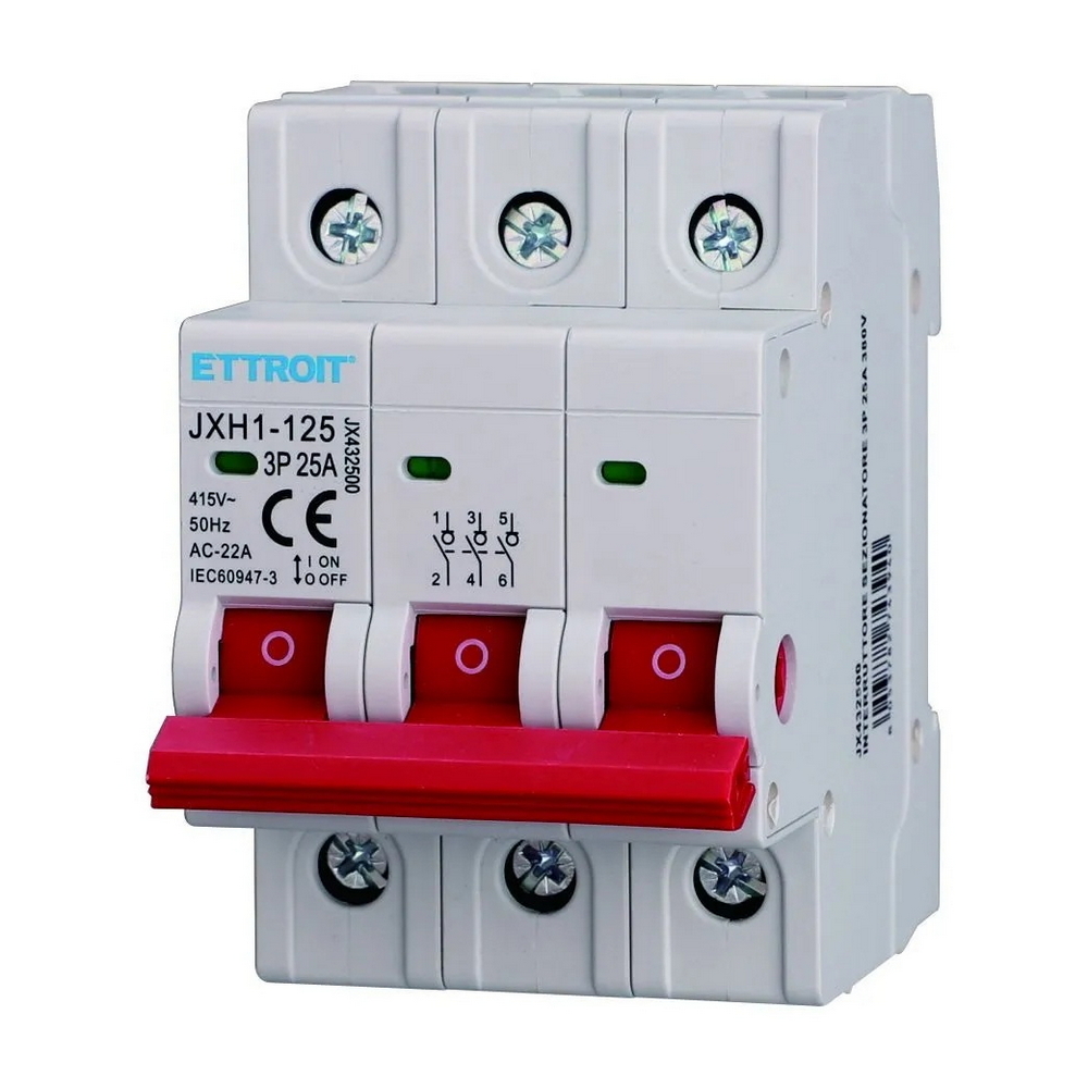 Foto principale Interruttore sezionatore modulare compatto 3P 25A 220V Ettroit