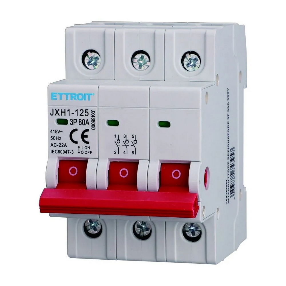 Foto principale Interruttore sezionatore modulare compatto 3P 80A 220V Ettroit