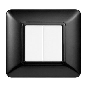 Foto principale Placca 2 moduli 502 in plastica acciaio scuro compatibile anche con BTicino Matix
