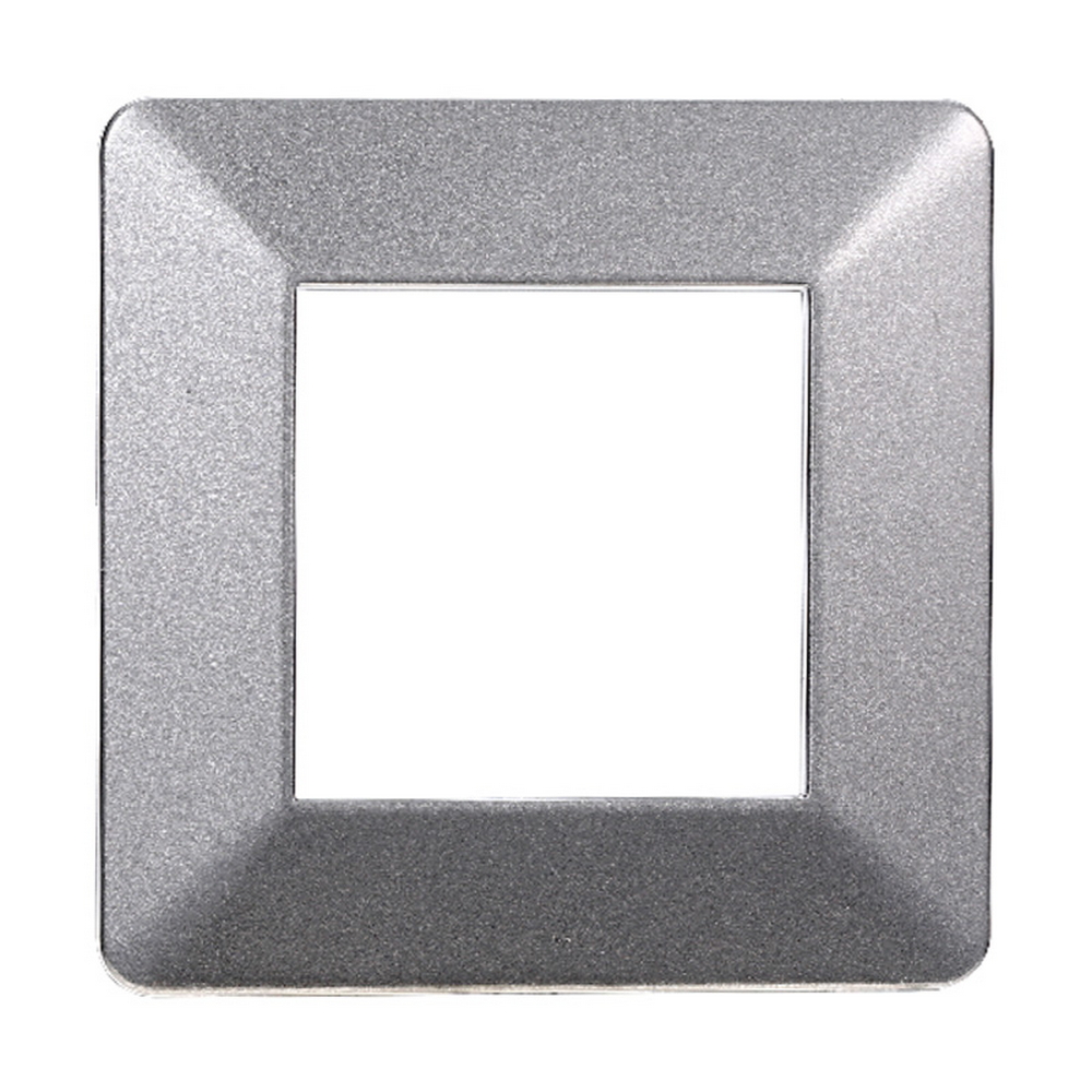 Foto principale Placca 2 moduli 502 in plastica acciaio scuro compatibile anche con Vimar Plana