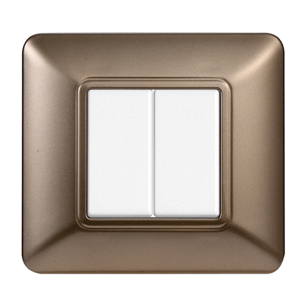 Foto principale Placca 2 moduli 502 in plastica bronzo compatibile anche con BTicino Matix