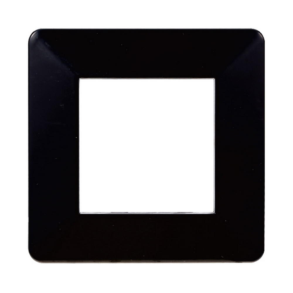 Foto principale Placca 2 moduli 502 in plastica nera compatibile anche con Vimar Plana
