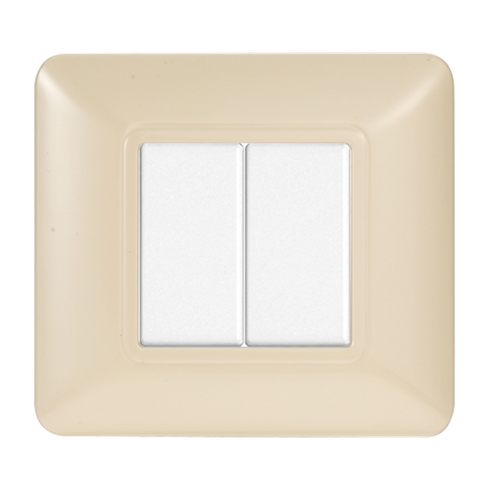 Foto principale Placca 2 moduli 502 in plastica sabbia compatibile anche con BTicino Matix