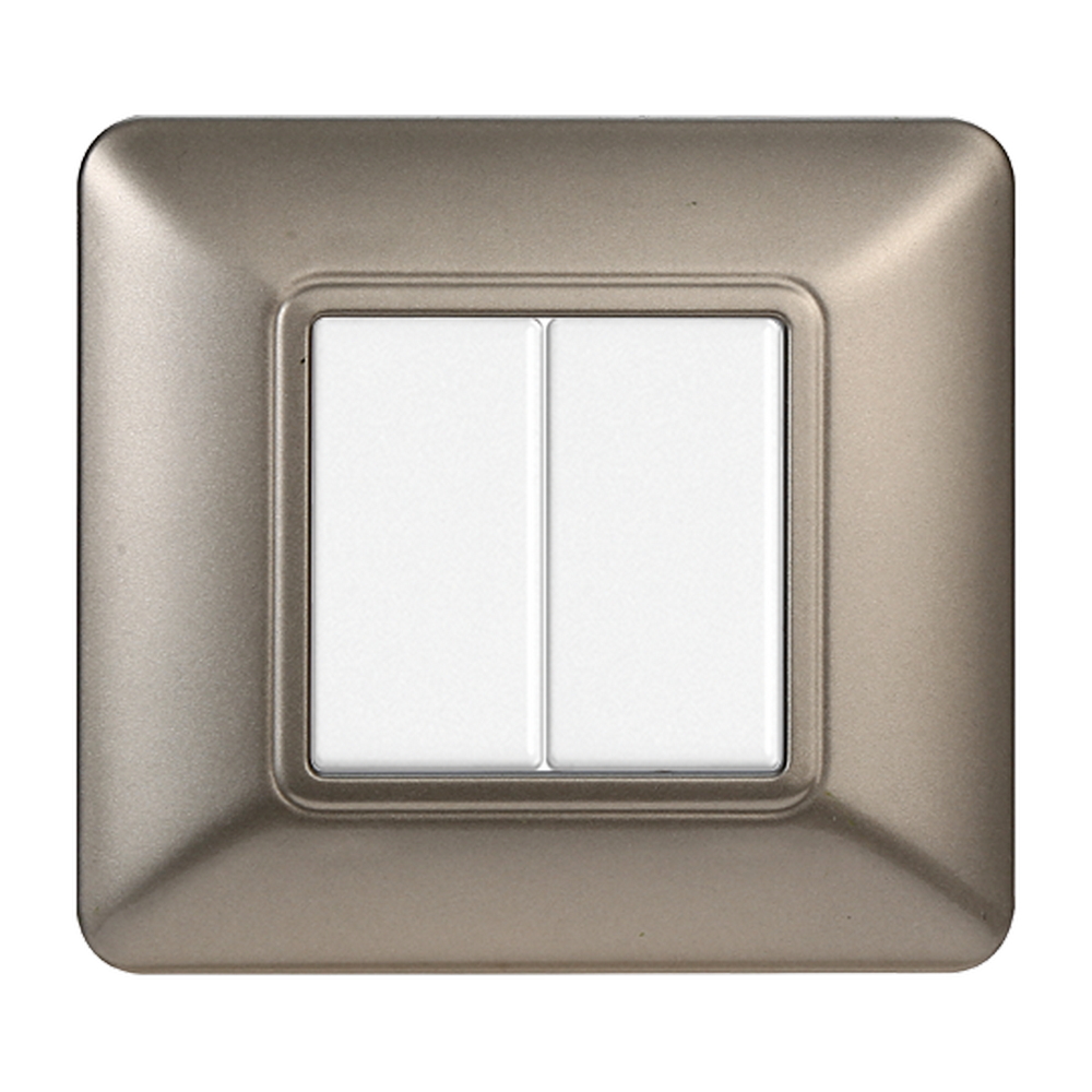 Foto principale Placca 2 moduli 502 in plastica titanio compatibile anche con BTicino Matix