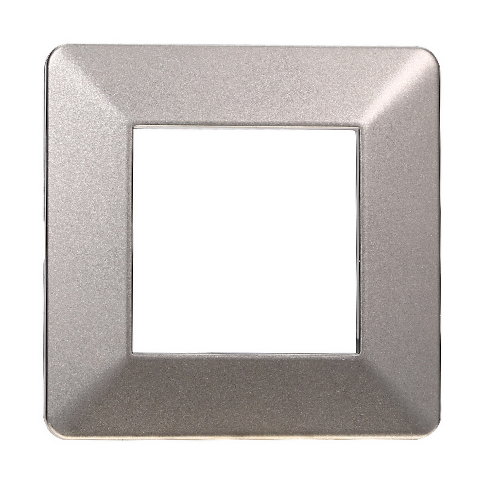 Foto principale Placca 2 moduli 502 in plastica titanio compatibile anche con Vimar Plana