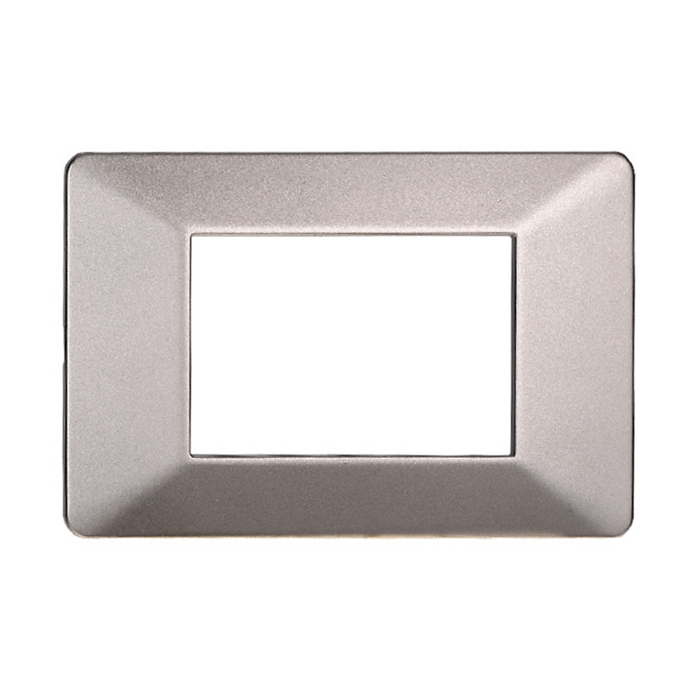 Foto principale Placca 3 moduli 503 in plastica titanio compatibile anche con Vimar Plana