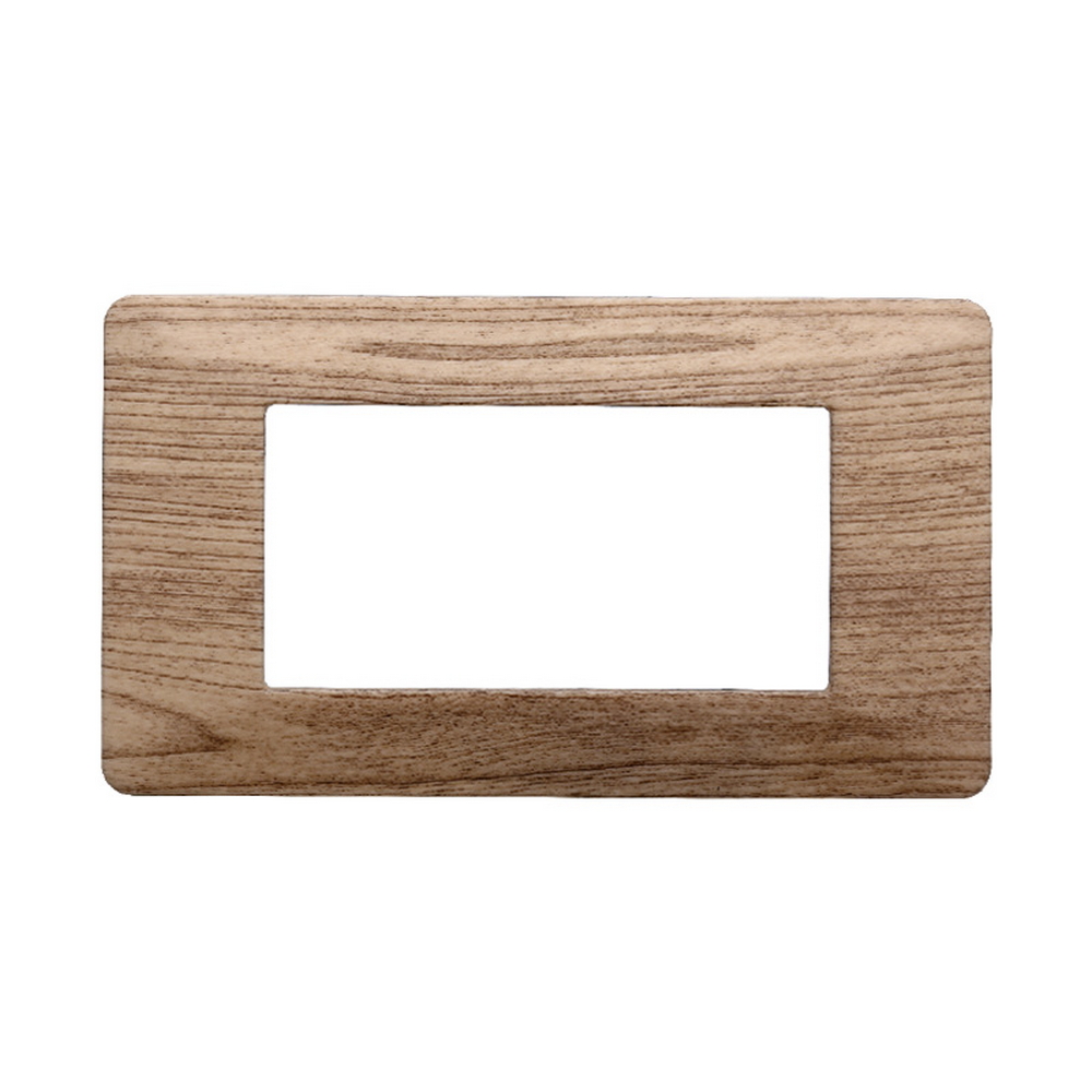 Foto principale Placca 4 moduli 504 in plastica legno chiaro compatibile anche con Vimar Plana