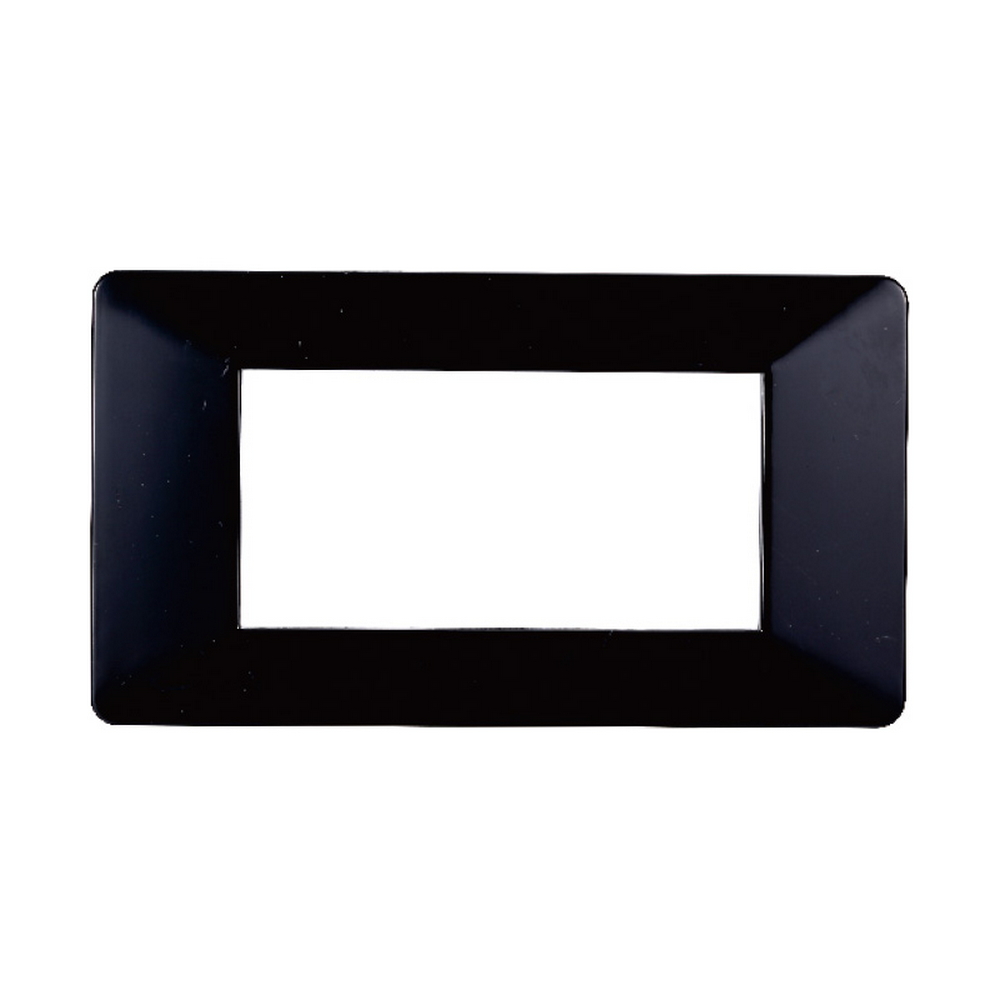 Foto principale Placca 4 moduli 504 in plastica nera compatibile anche con Vimar Plana