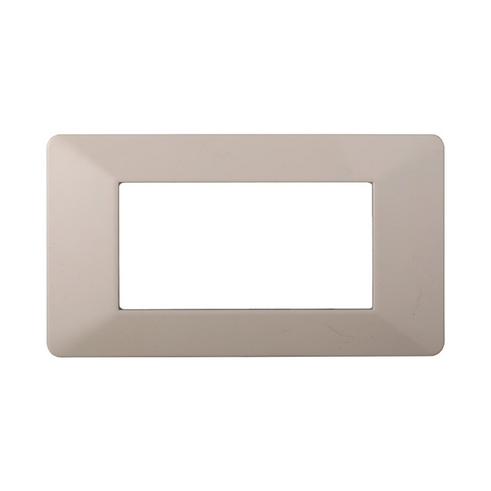 Foto principale Placca 4 moduli 504 in plastica sabbia compatibile anche con Vimar Plana